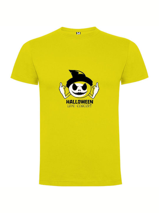 iLovePrints Skullrock Halloween Spectacle T-shirt Κίτρινο