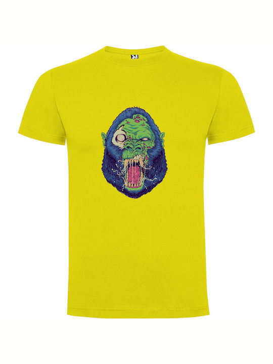 iLovePrints Primal Monster Madness T-shirt Κίτρινο