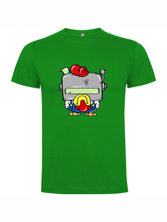 iLovePrints Duckybot With Apple Hat T-shirt Green