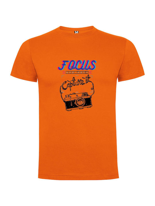 iLovePrints Focus Master Camera T-shirt Orange