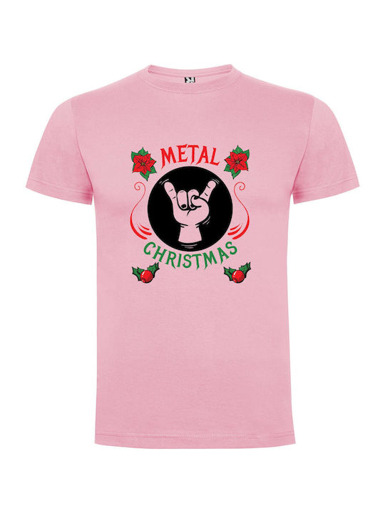 iLovePrints Metal Xmas! T-shirt Pink