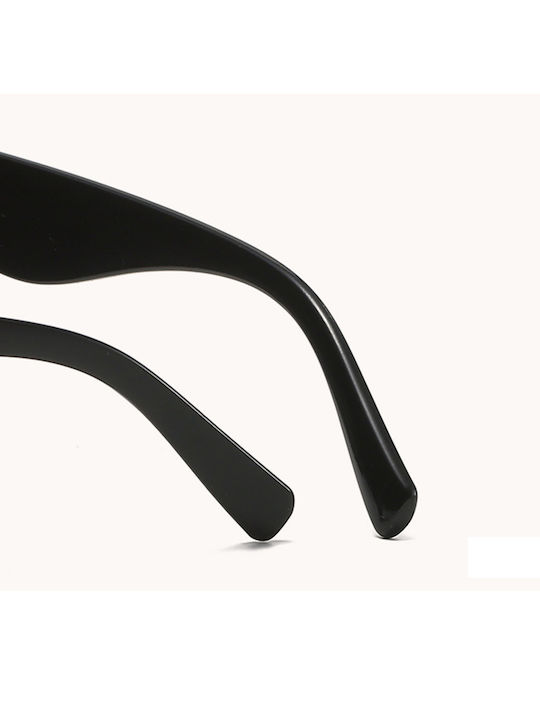 Women’s Sunglasses With White Horn-Rimmed Frame And Purple Lens