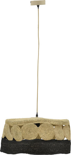 Inart Natural Pendant Light Gold with Socket E27 50x50x115cm