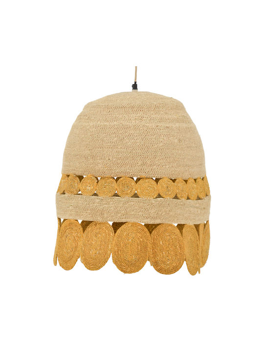 Inart Amide Pendant Light Gold with Socket E27 50x50x125cm