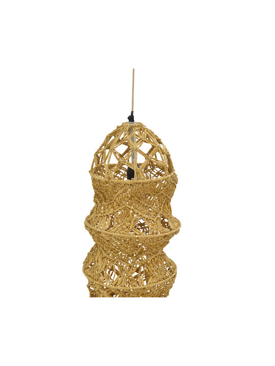 Inart Frola Pendant Light Beige with Socket E27 25x25x115cm