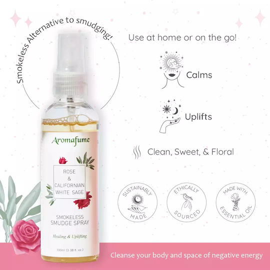 Aromatic Spray for Energy Cleansing of Space Aura Sage & Rose