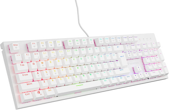 Genesis Thor 303 Gaming Μηχανικό Πληκτρολόγιο με Outemu Peach Silent διακόπτες και RGB φωτισμό (Αγγλικό US) Λευκό