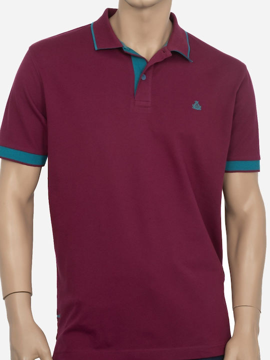 Visconti Men's Short Sleeve Blouse Polo Magenta