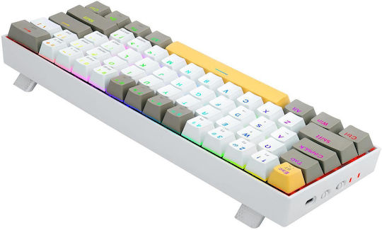 Redragon Draconic PRO K530 Drahtlos Gaming Mechanische Tastatur mit Benutzerdefiniert Braun Schaltern und RGB-Beleuchtung (Englisch US) Gray/Yellow