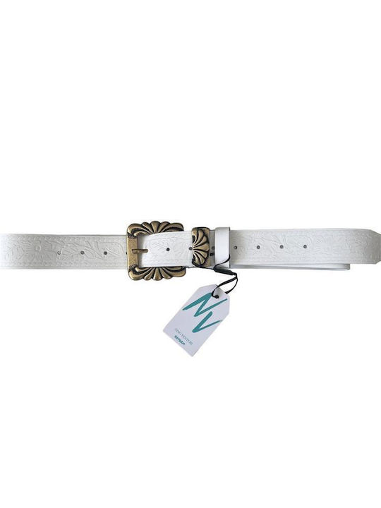 Leder Damen Gürtel Weiß
