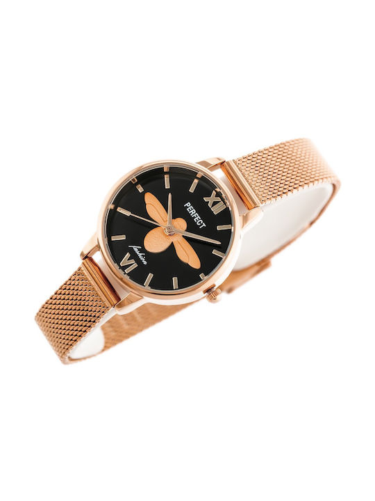 Perfect Watch with Pink Gold Metal Bracelet