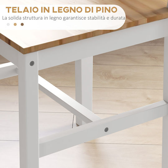Καρέκλες Κουζίνας Ξύλινες Λευκές 4τμχ 41x46.5x86εκ.