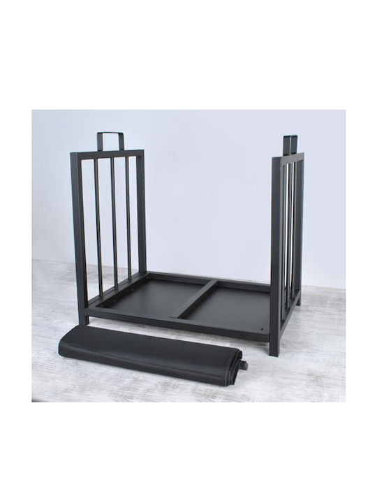 Μεταλλική Τσάντα Μεταφοράς Ξύλων 50.5x37x50cm Μαύρη