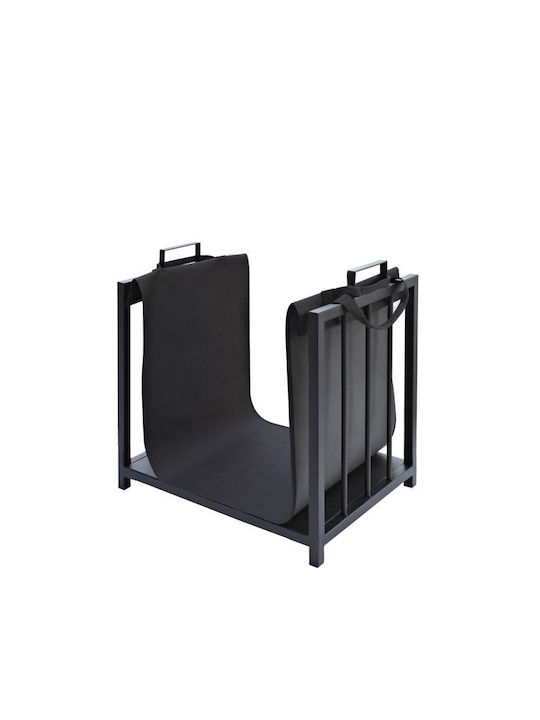 Μεταλλική Τσάντα Μεταφοράς Ξύλων 50.5x37x50cm Μαύρη