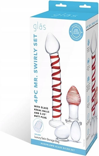 Glas Πρωκτικά Dildos Σετ Κόκκινα