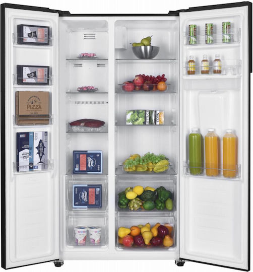 Heinner Ψυγείο Ντουλάπα 439lt Total NoFrost Υ177xΠ90xΒ59εκ. Μαύρο HSBS-H439NFBKWDE++