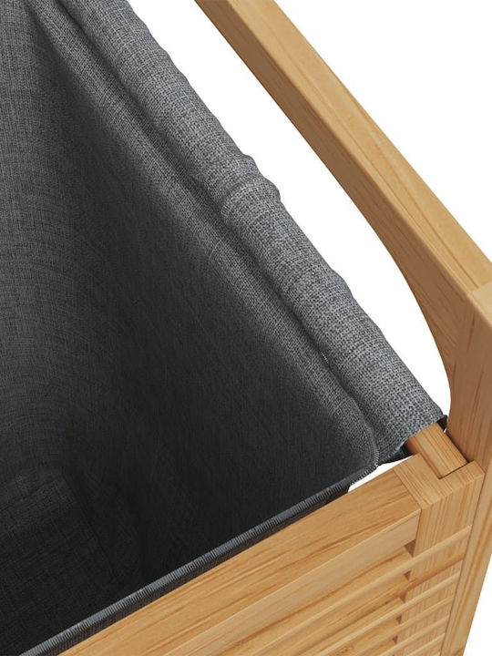 vidaXL Перилна Кошница Бамбук С Капак 32x30x36.5см Сив