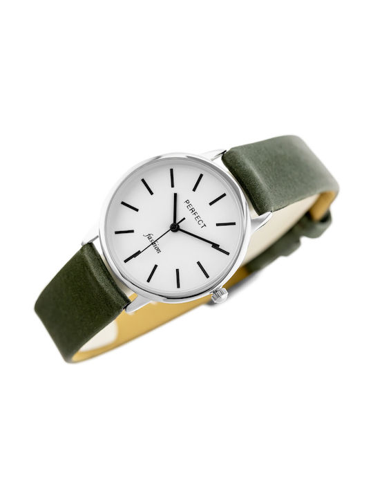 Perfect Watch with Green Leather Strap