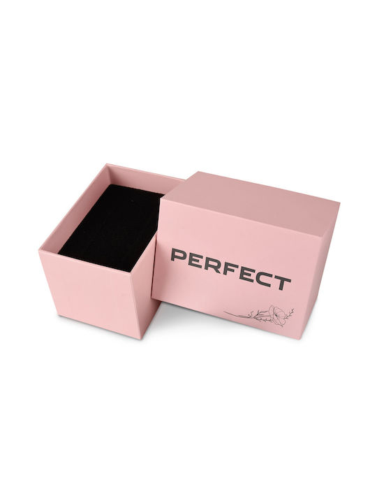 Perfect Γυναικείο Ρολόι 55mm Μπαταρίας με Ροζ Χρυσό Μεταλλικό Μπρασελέ