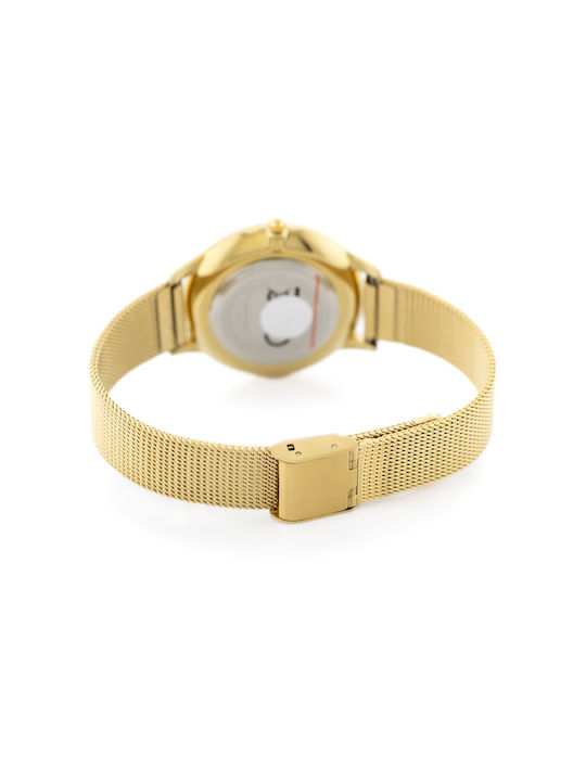 Perfect Damen Uhr mit Gold Metallarmband