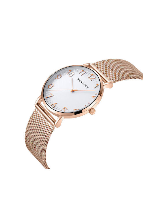 Perfect Watch with Pink Gold Metal Bracelet