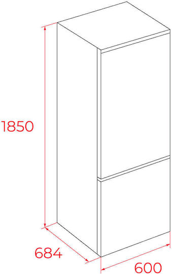Teka Ψυγειοκαταψύκτης 323lt Total NoFrost Υ185xΠ60xΒ69εκ. Inox Rbf 3450