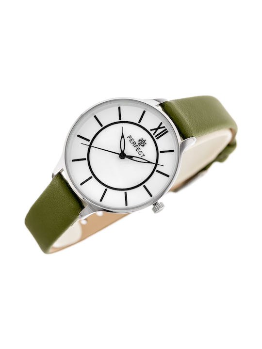 Perfect Watch with Green Leather Strap