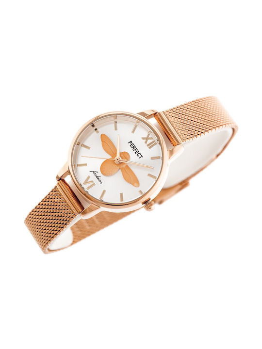 Perfect Watch with Pink Gold Metal Bracelet