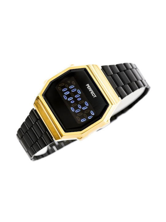 Perfect Digital Watch with Black Metal Bracelet