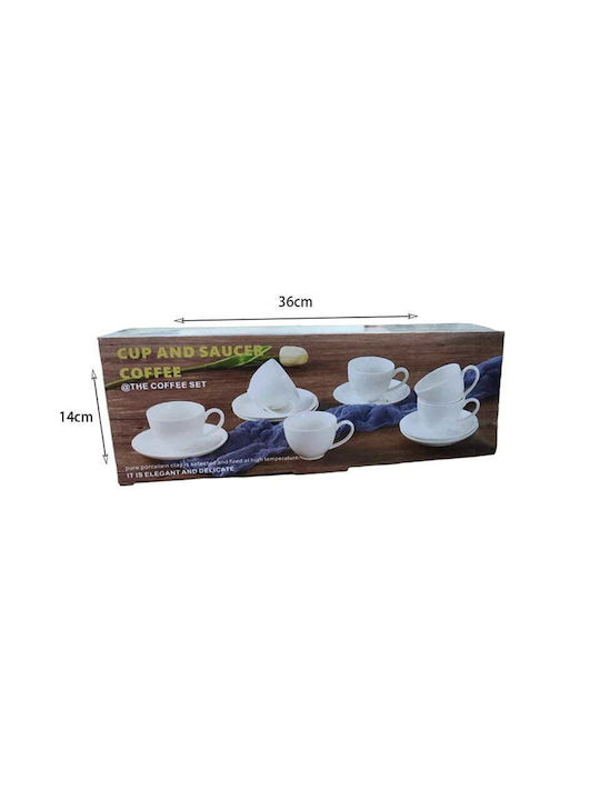 Cup Saucer Set Căni Maro din Porțelan Maro 6buc