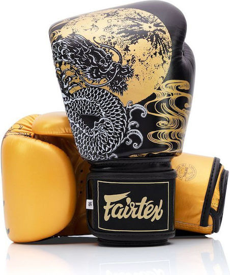 Fairtex Boxhandschuhe Leder für Kampf Schwarz