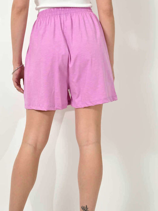 Elastic Waist Pink Shorts 24213