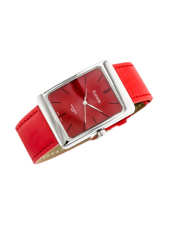 Extreim Watch with Red Leather Strap