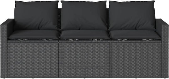 Garten- und Outdoor-Möbelsets 2 Stück Schwarz mit Kissen