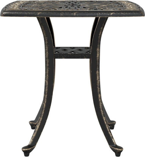 Sitting Room Outdoor Free Standing Aluminum Table Bronze 53x53x53cm