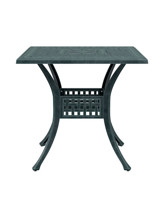 Outdoor Dinner Aluminum Table Green 80x80x75cm