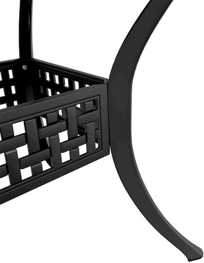 Outdoor Dinner Aluminum Table Black 80x80x75cm
