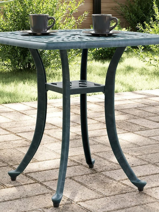 Sitting Room Outdoor Aluminum Table Green 53x53x53cm