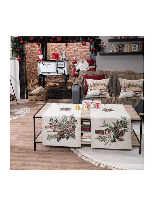 Teoran Ornament de Crăciun Față de masă Cărpă Material textil M45xL140cm 1buc