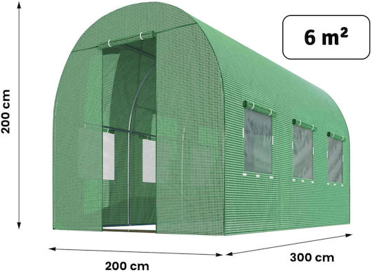 DAC-NOP-10009299 Seră Tunel cu Cadru Metalic 3x2x2m