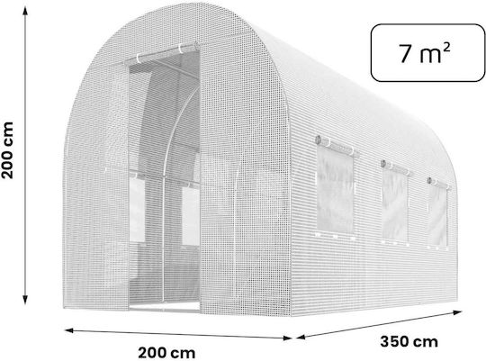 DAC-NOP-10009314 Seră Tunel cu Cadru Metalic 3.5x2x2m