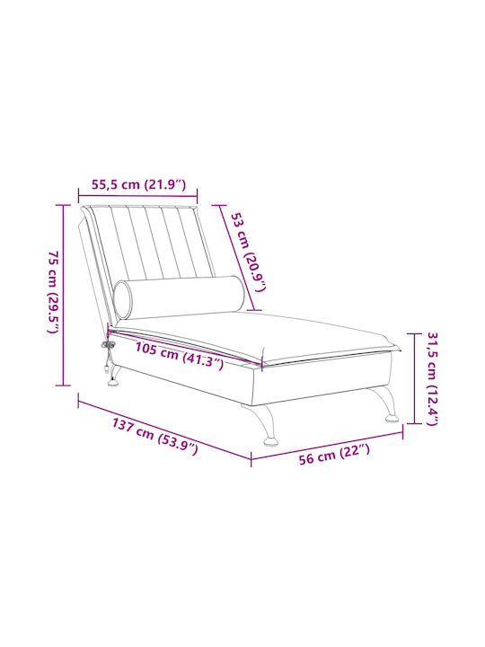 Recliner Catifea Verde L137xW56xH75buc
