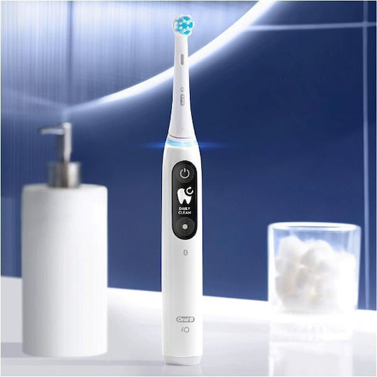 Oral-B Io Series 6s Elektrische Zahnbürste mit Drucksensor und Reisetasche Weiß