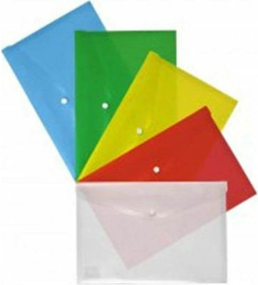 Salko Paper Folder Transparent with Button for Paper A4 Blue