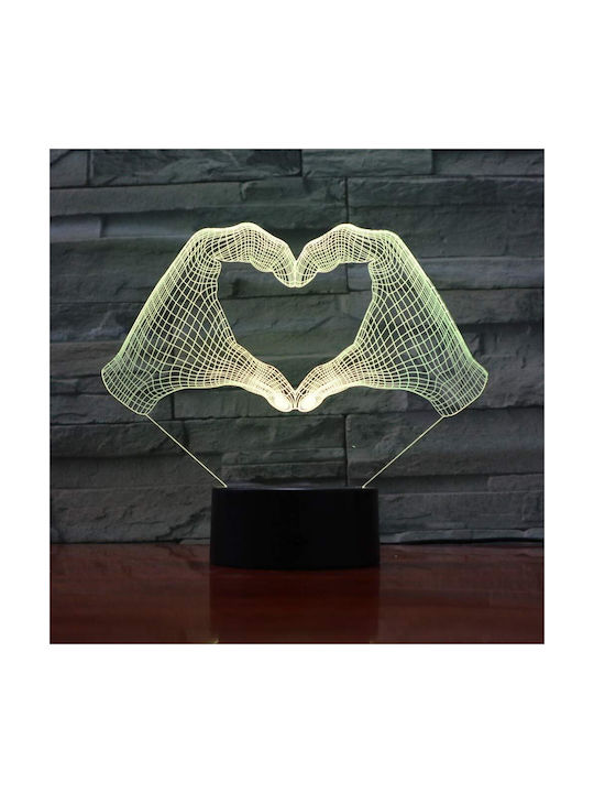 Dekorative Lampe 3D-Illusion Schwarz