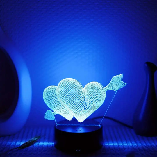 Dekorative Lampe 3D-Illusion Schwarz