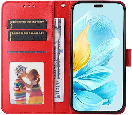 Embossed Sunflower Wallet Red (Honor 200 Lite 5G)