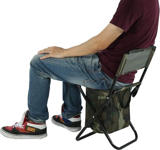 Folding Fishing Chair Zola Thermal Bag Backrest Carrying Handles Army Model