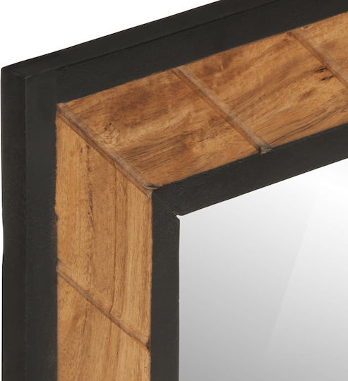 vidaXL Bathroom Mirror made of Solid Wood 60x55cm Brown