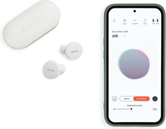 Denon AH-C10PL In-Ear Bluetooth-Freisprecheinrichtung Kopfhörer mit Schweißresistenz und Ladeetui Weiß